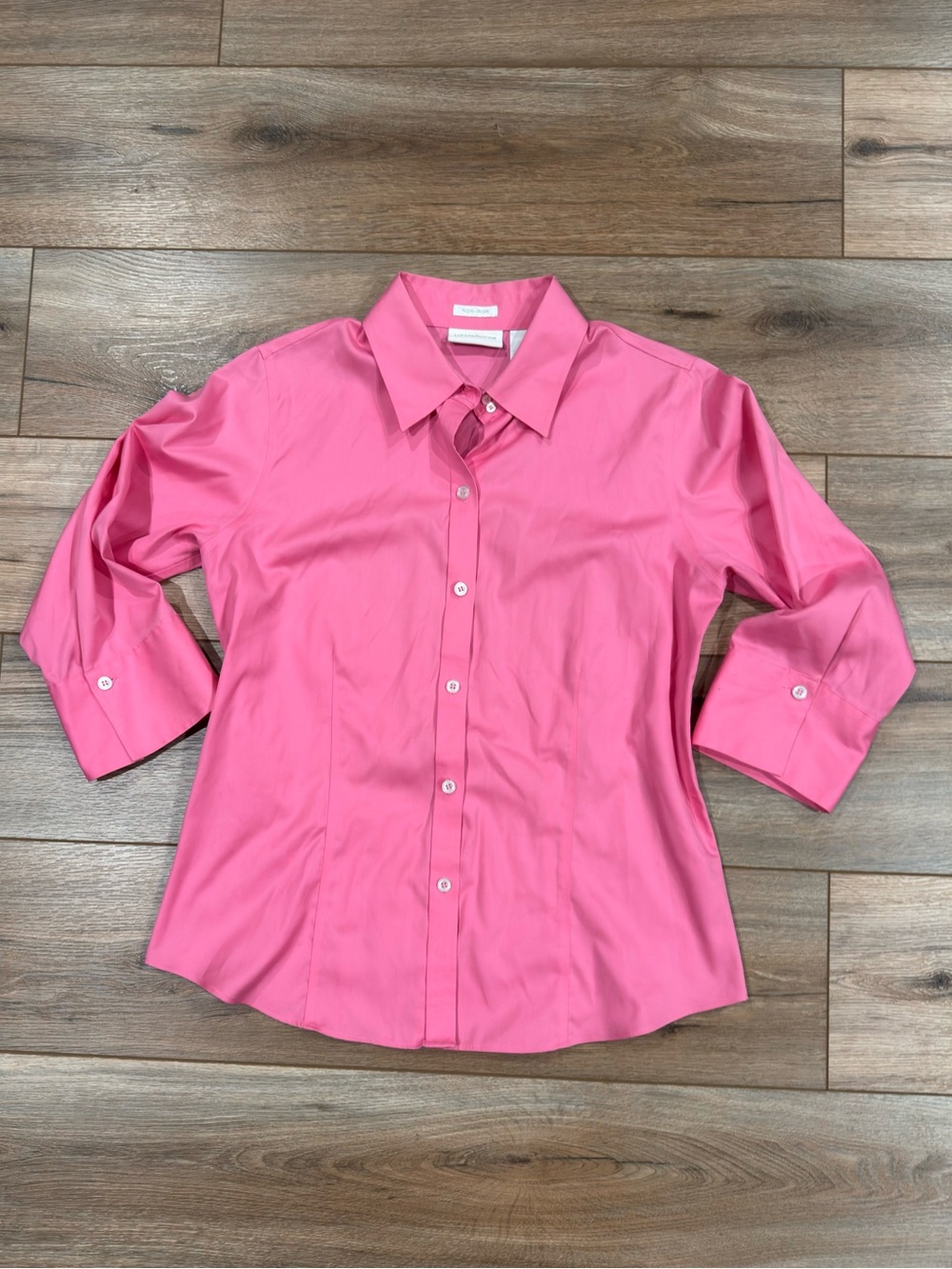 LIZ CLAIBORNE Chic Vintage Cotton Pink Button-up | Size Medium